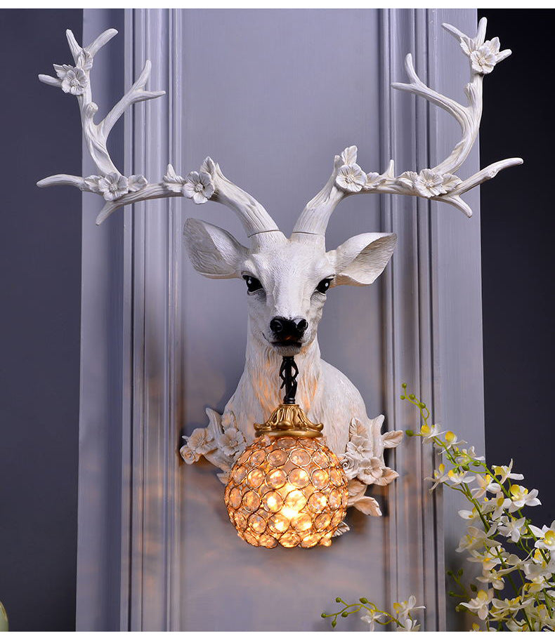 Decorative Antler Resin Glass Wall Light