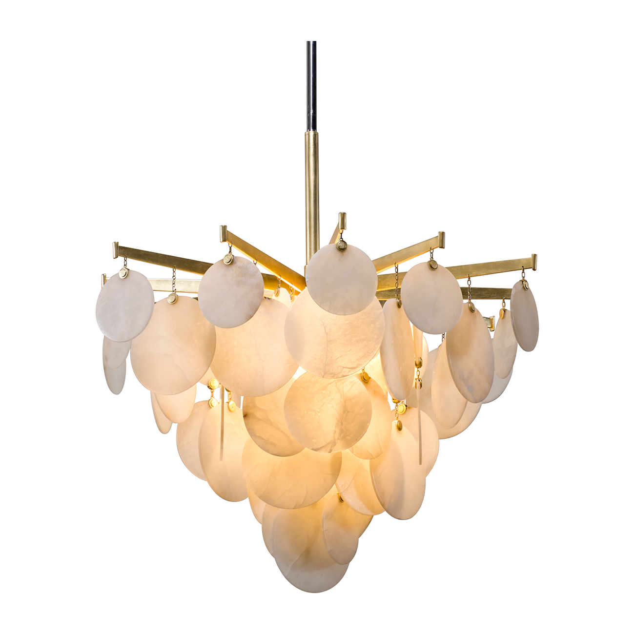 Gold Leaf Polished Stainless 1-Light Chandelier / Default Title