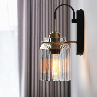 Gold Single-Head Crystal Glass Wall Light / Golden Single Head