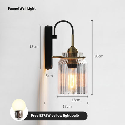 Gold Single-Head Crystal Glass Wall Light