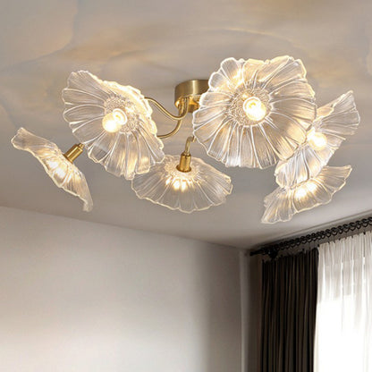 Modern Flower Multi-Light Ceiling Light / Tricolor Light / Purple / Five Flowers