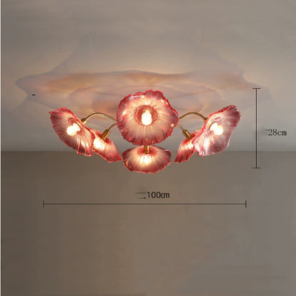 Modern Flower Multi-Light Ceiling Light / Tricolor Light / Purple / Six Flowers