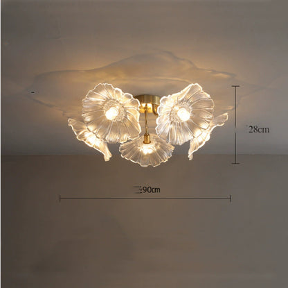 Modern Flower Multi-Light Ceiling Light / Warm Light / Purple / Five Flowers