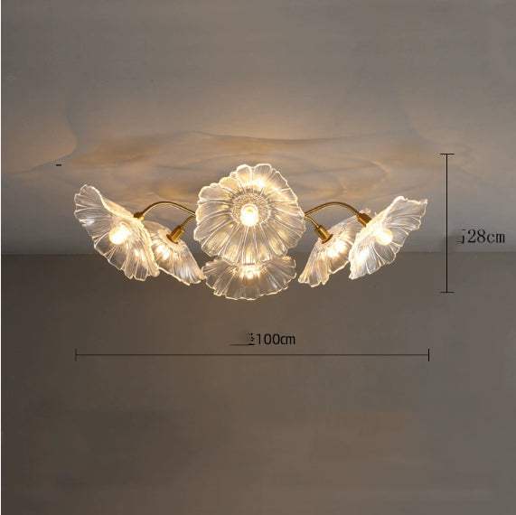 Modern Flower Multi-Light Ceiling Light / Tricolor Light / White / Six Flowers