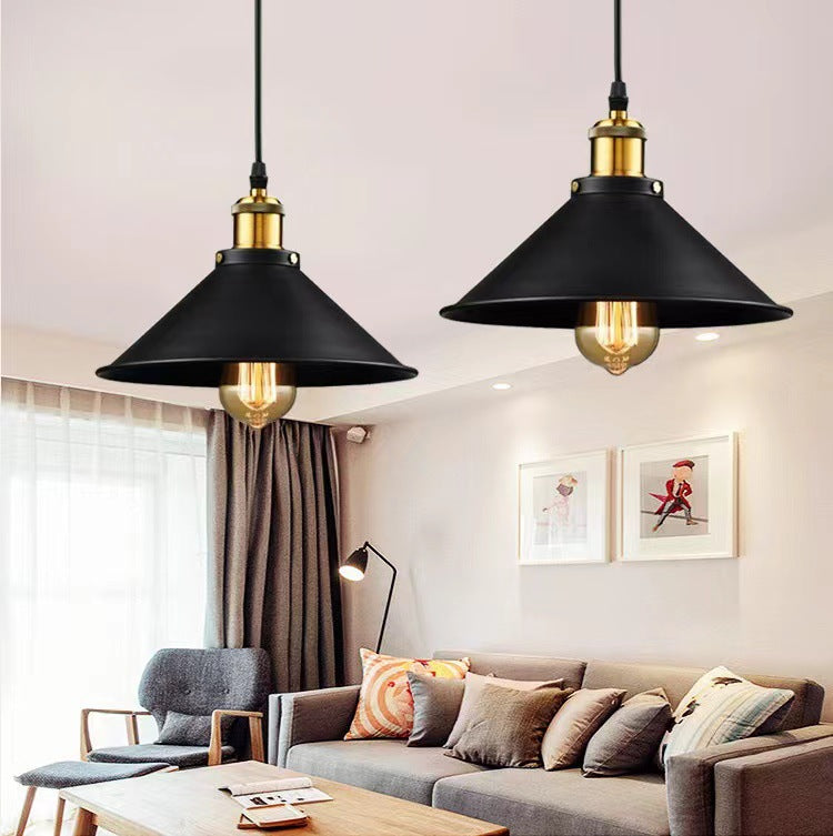 Retro Iron Ceiling-Mount Pendant Light / Black Ceiling