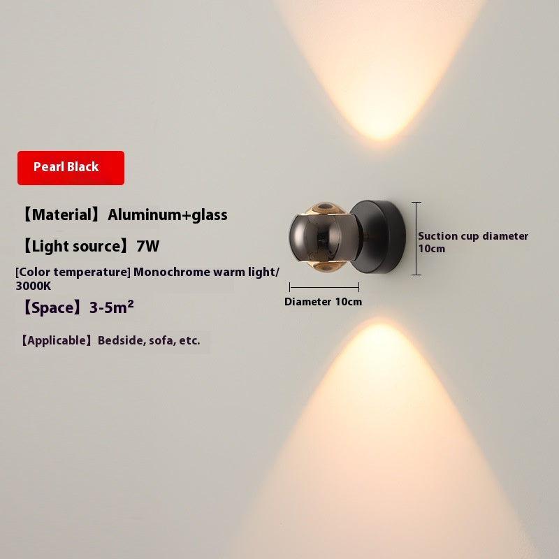 Rotatable 7W Aluminum Glass Wall Light / Warm Light / Blue
