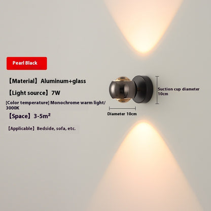 Rotatable 7W Aluminum Glass Wall Light / Warm Light / Blue