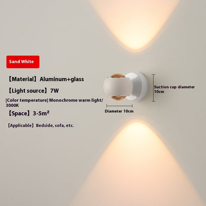 Rotatable 7W Aluminum Glass Wall Light / Neutral Light / Gold