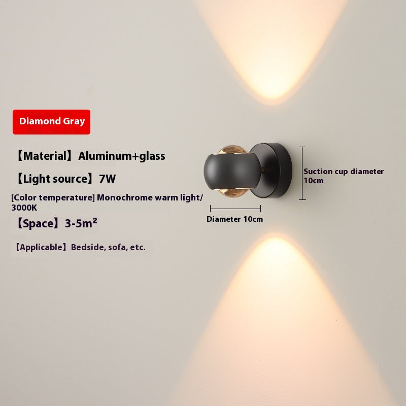 Rotatable 7W Aluminum Glass Wall Light / Neutral Light / White