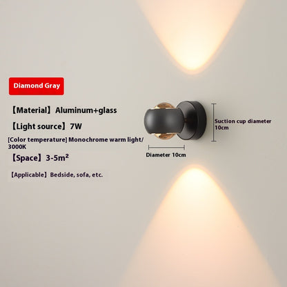 Rotatable 7W Aluminum Glass Wall Light / Neutral Light / White
