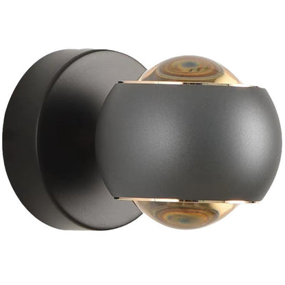 Rotatable 7W Aluminum Glass Wall Light / Warm Light / Brown