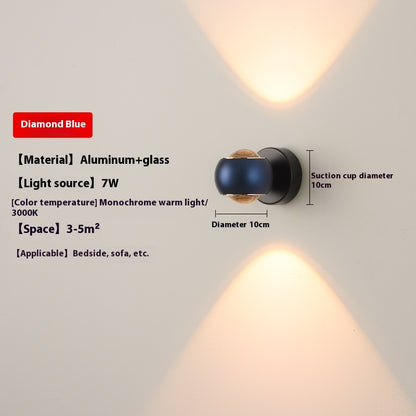Rotatable 7W Aluminum Glass Wall Light / Neutral Light / Brown